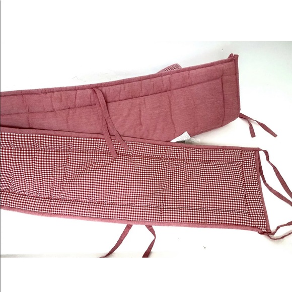 Pottery Barn Kids Baby Red Gingham Crib Bumper - Picture 9 of 16